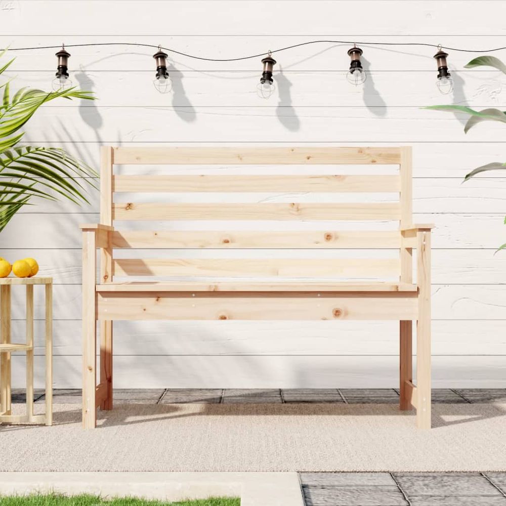 Garden Bench White 109x48x91.5 cm Solid Wood Pine - anydaydirect