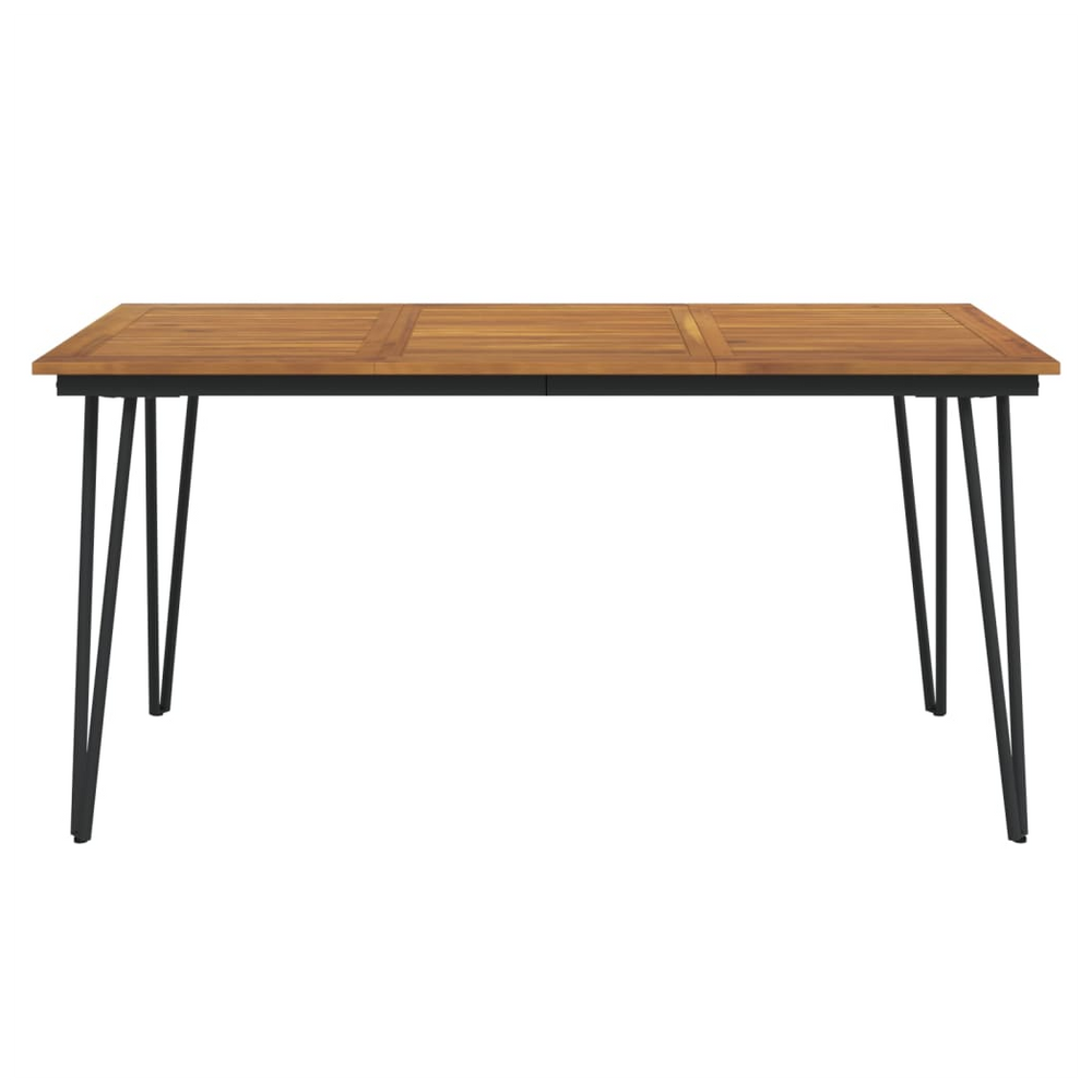 Garden Table with Hairpin Legs 160x80x75 cm Solid Wood Acacia - anydaydirect