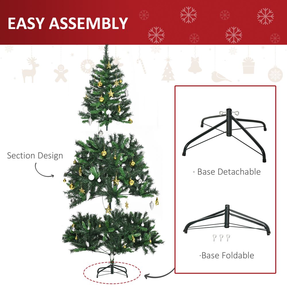 1.8m 6ft Pre-Lit Artificial Christmas Tree 200 LED  Tree Decorative Balls Stand - anydaydirect