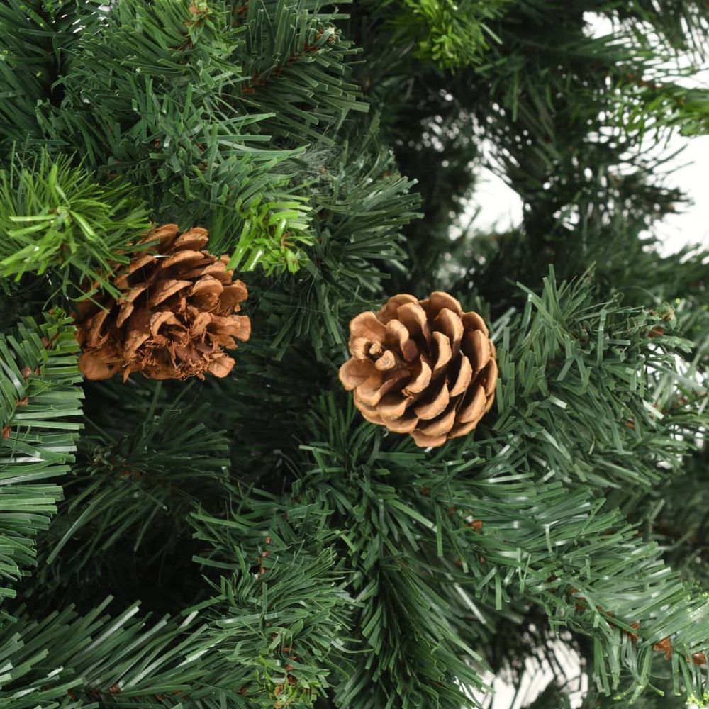 Artificial Christmas Tree with Pine Cones Green & Green & White 150 cm to 210 cm - anydaydirect