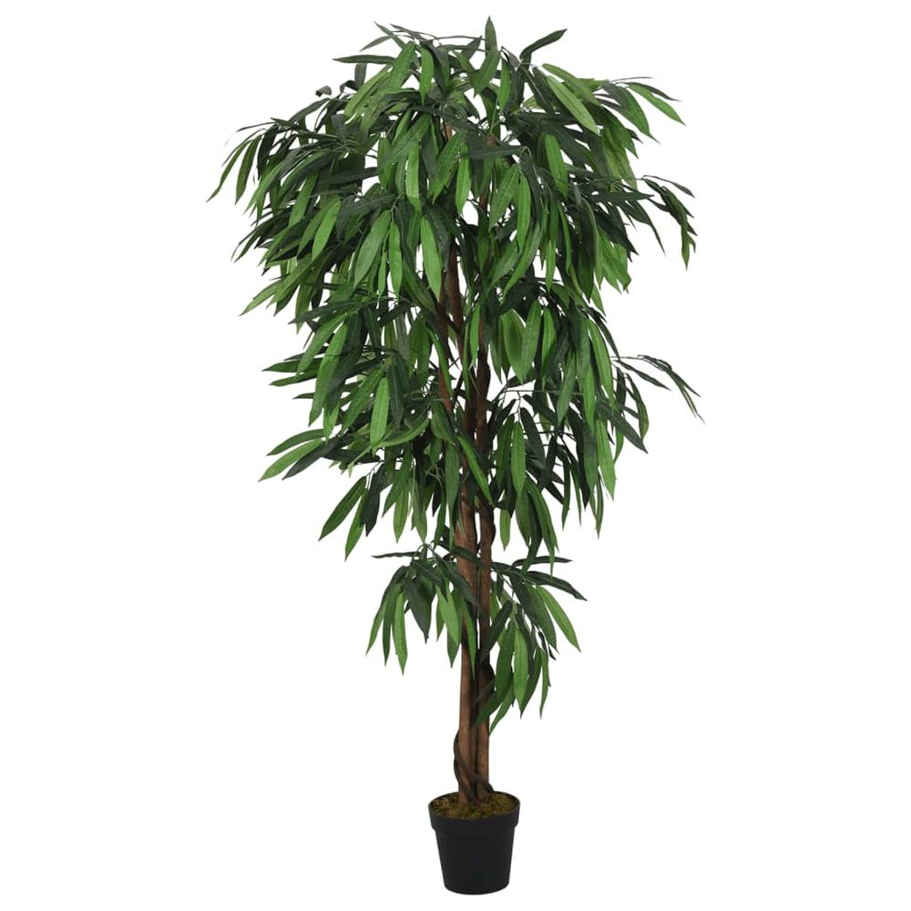 vidaXL Artificial Mango Tree 900 Leaves 180 cm Green - anydaydirect