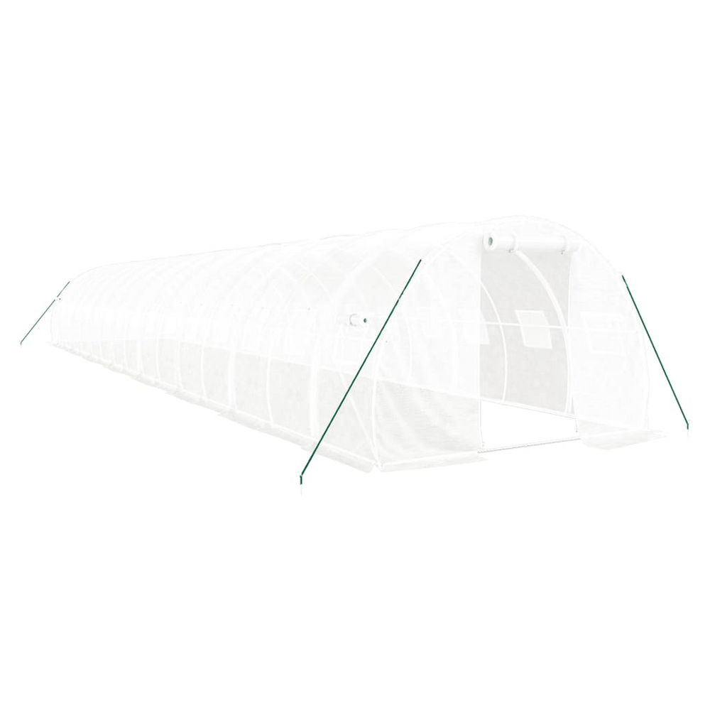 vidaXL Greenhouse with Steel Frame White 48 m² 16x3x2 m - anydaydirect