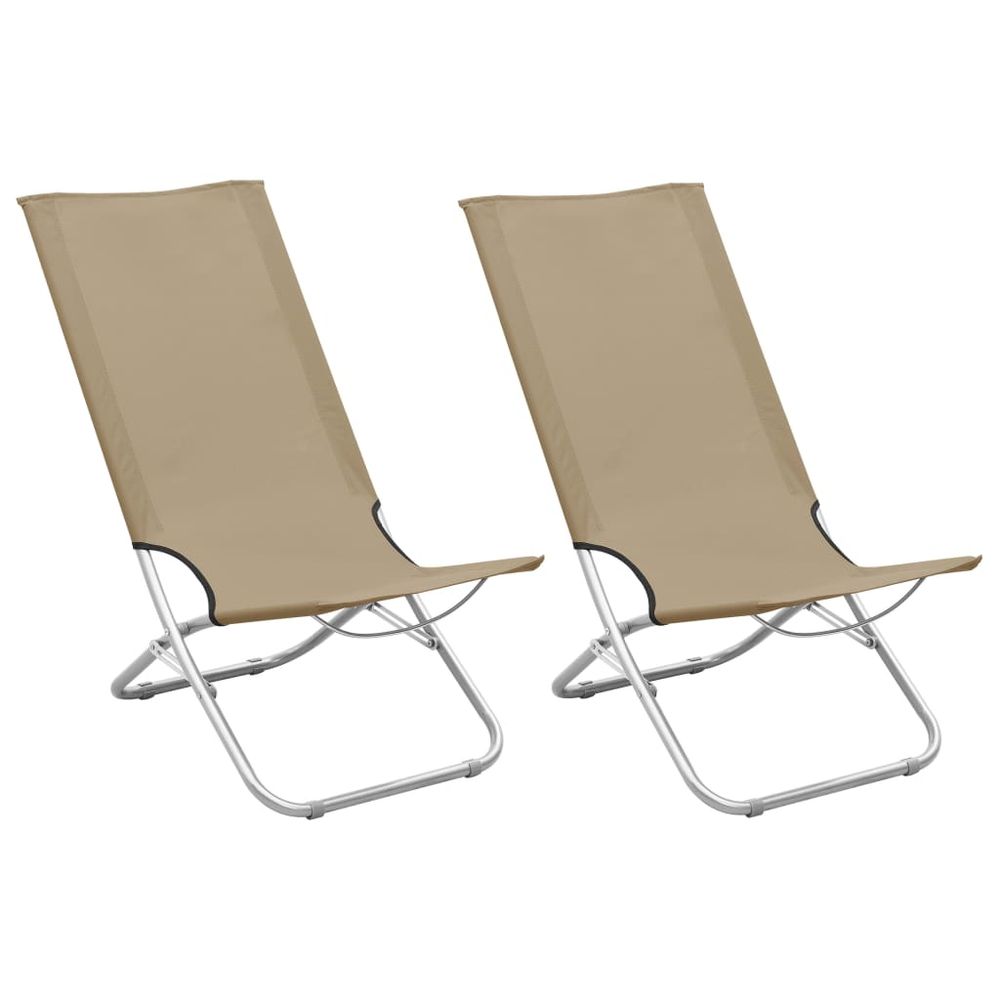 Folding Beach Chairs 2 pcs Blue Fabric - anydaydirect