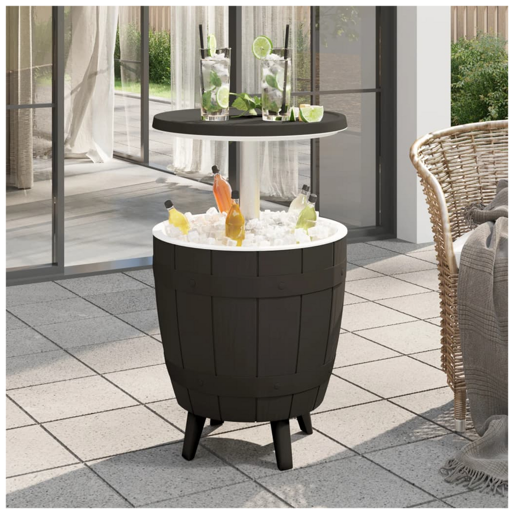 vidaXL 3-in-1 Ice Cooler Table Black Polypropylene - anydaydirect