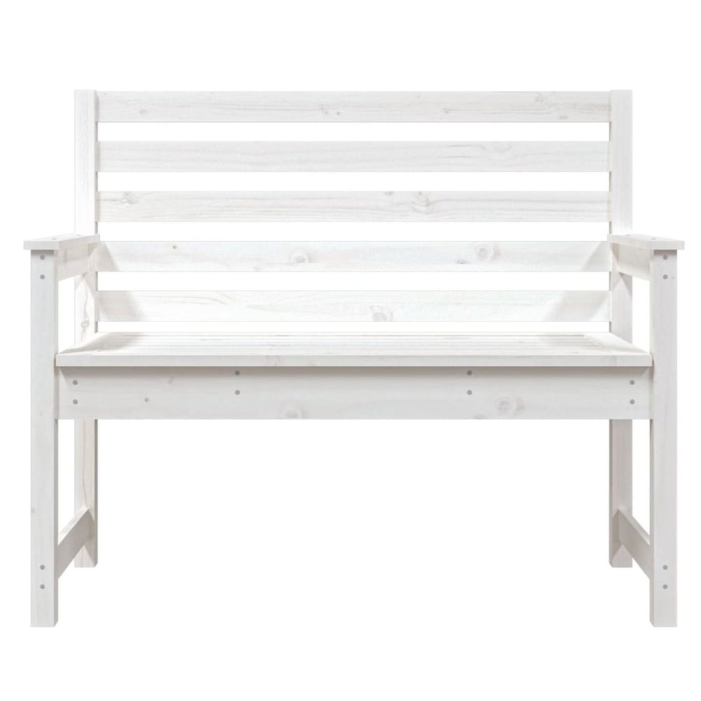 Garden Bench White 109x48x91.5 cm Solid Wood Pine - anydaydirect