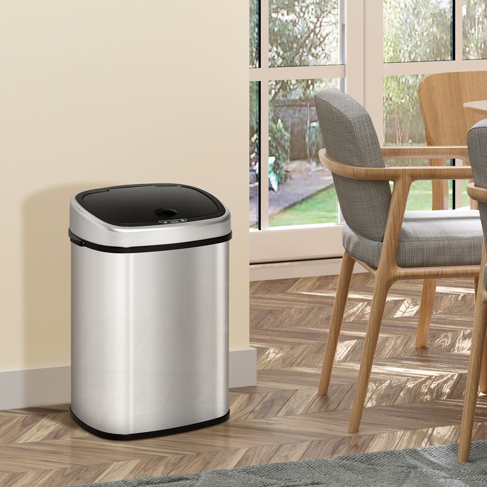 Sensor Dustbin Touchless Automatic Bin Mirror Stainless Steel 48L - anydaydirect