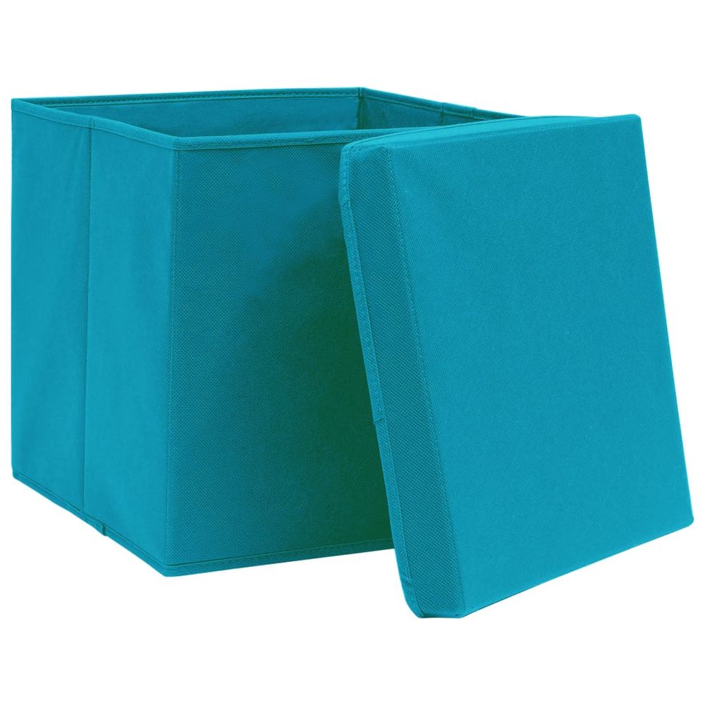 Storage Boxes with Lids 4s pcs Baby Blue 32x32x32 cm Fabric - anydaydirect
