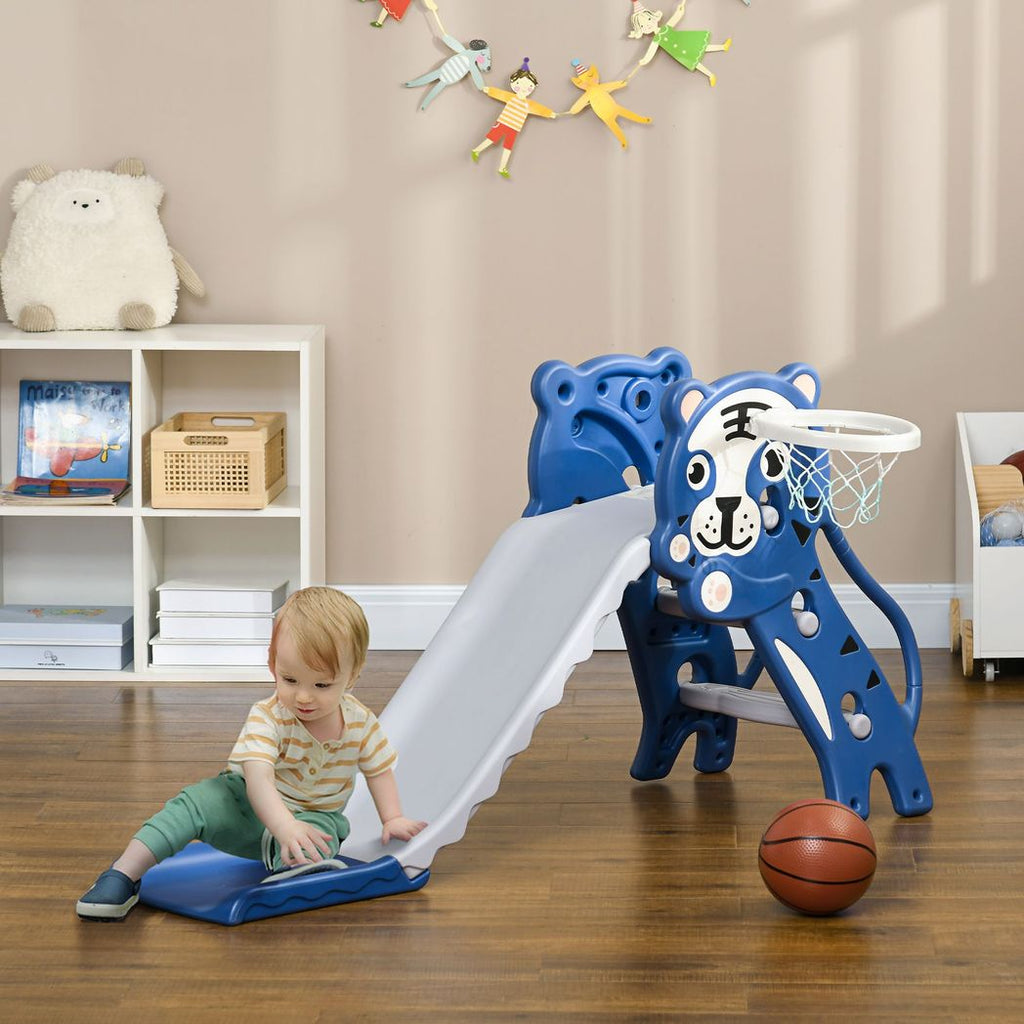 AIYAPLAY Kids Slide with Basketball Hoop, Basketball, for Ages 18-36 Months - anydaydirect