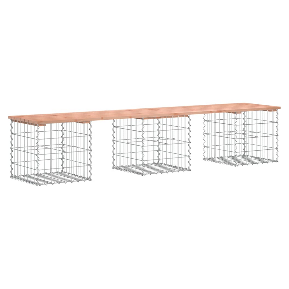 vidaXL Garden Bench Gabion Design 203x44x42 cm Solid Wood Douglas - anydaydirect