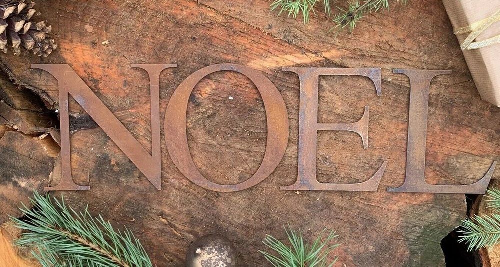 Rustic rusty NOEL mantle CHRISTMAS Lettering sign decoration - anydaydirect