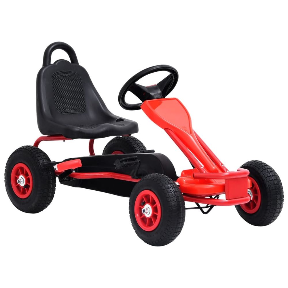 vidaXL Pedal Go-Kart with Pneumatic Tyres Red - anydaydirect