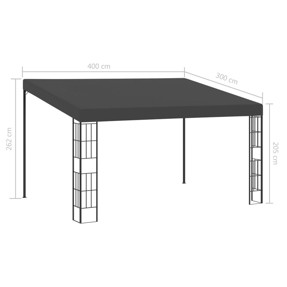 Wall-mounted Gazebo 3x4 m Anthracite Fabric - anydaydirect