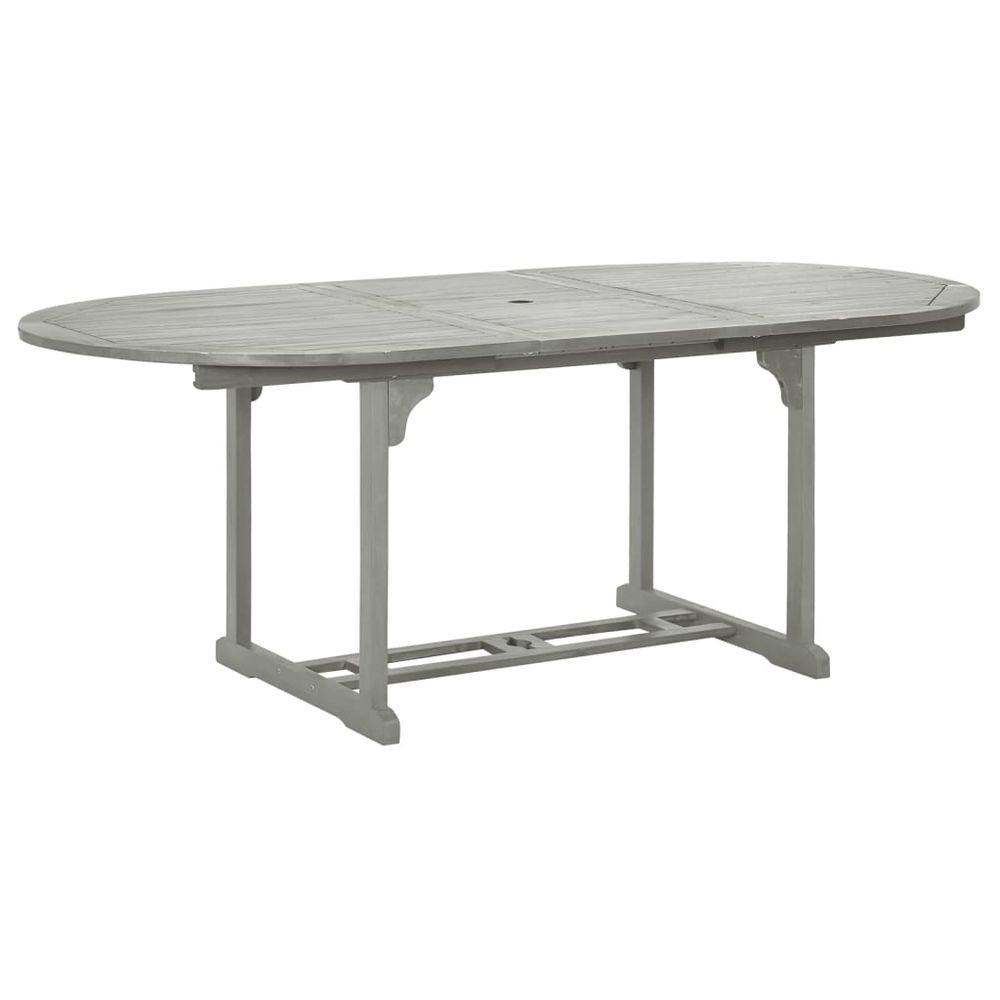 Garden Table Grey 200x100x75 cm Solid Acacia Wood - anydaydirect