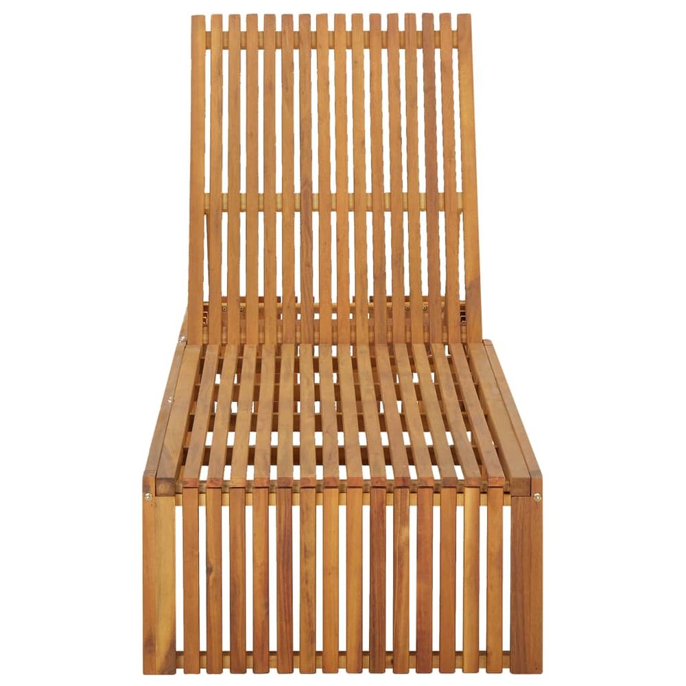 Sun Lounger Solid Acacia Wood - anydaydirect