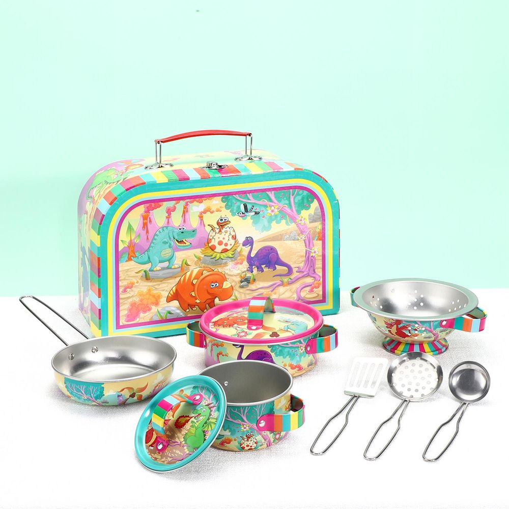 SOKA Dinosaur Kids Kitchen Set Toy Pots and Pans Set Toy Kitchen Accessories - anydaydirect