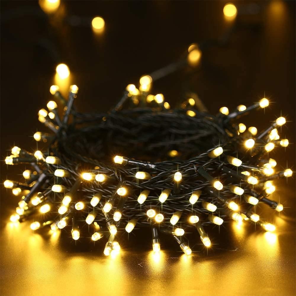 Planet Solar 200 Warm Outdoor String Solar Powered Fairy String Lights 20m - anydaydirect