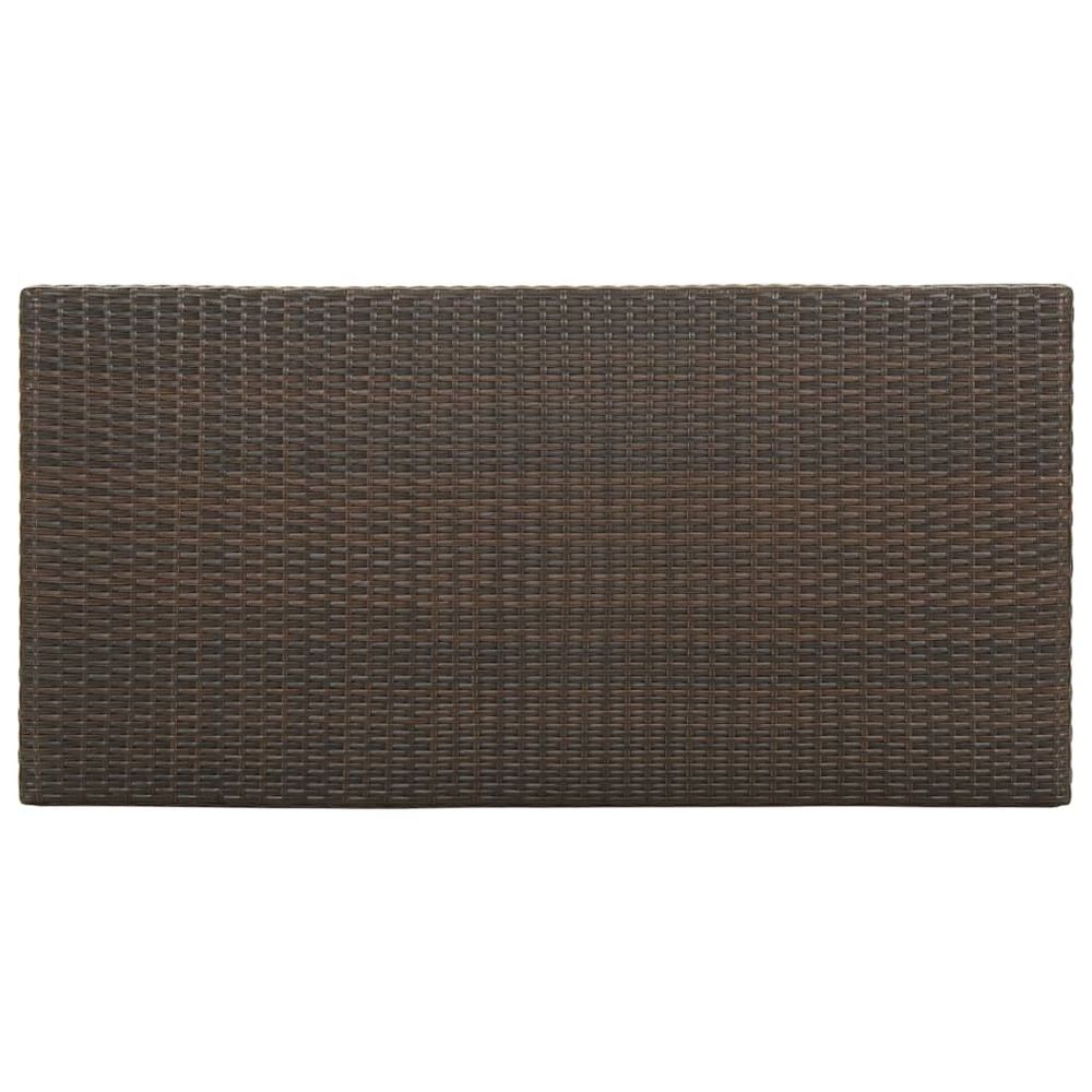 Bar Table with Storage Rack Brown 120x60x110 cm Poly Rattan - anydaydirect