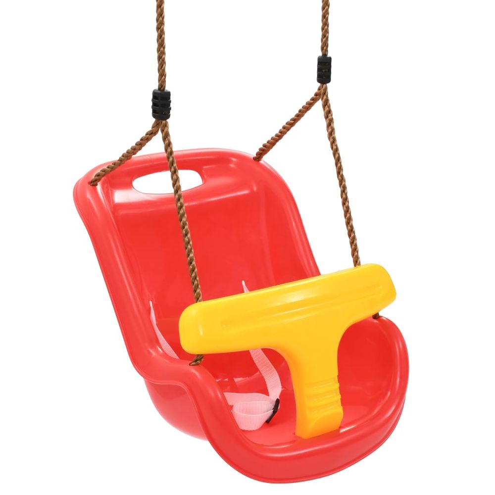 Baby Swing with Safety Belt PP Red - anydaydirect
