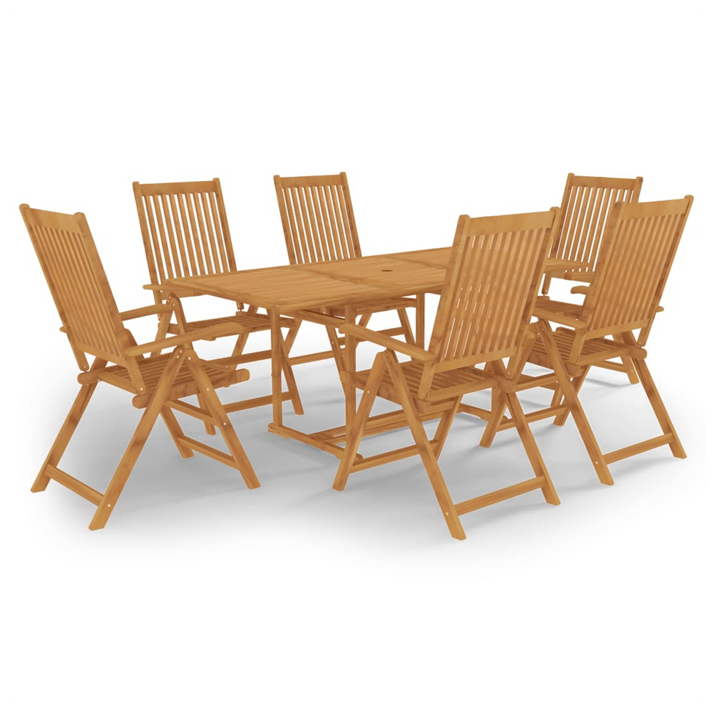 7 Piece Garden Dining Set Solid Teak Wood - anydaydirect