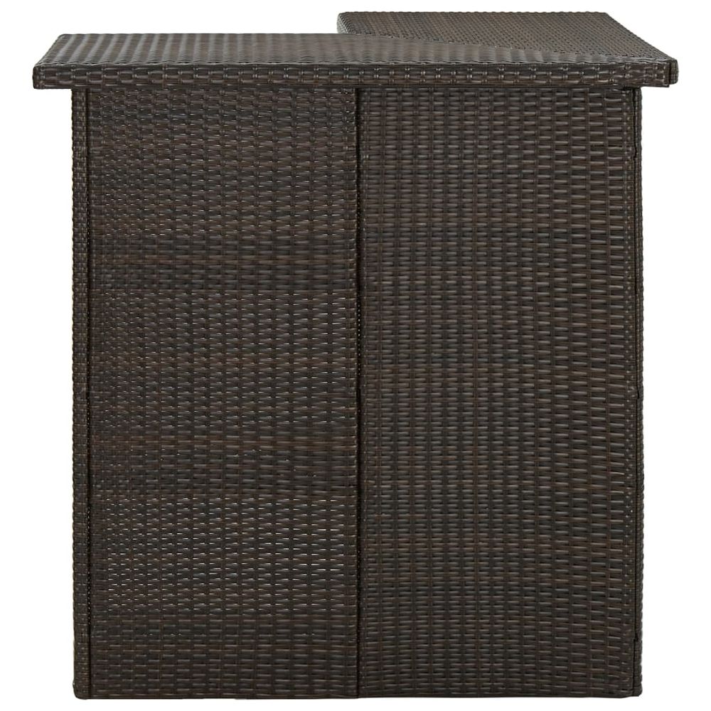 Corner Bar Table Brown 100x50x105 cm Poly Rattan - anydaydirect