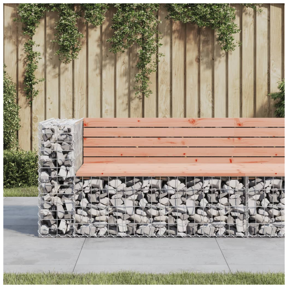 vidaXL Garden Bench Gabion Design 122x71x65.5 cm Solid Wood Douglas - anydaydirect