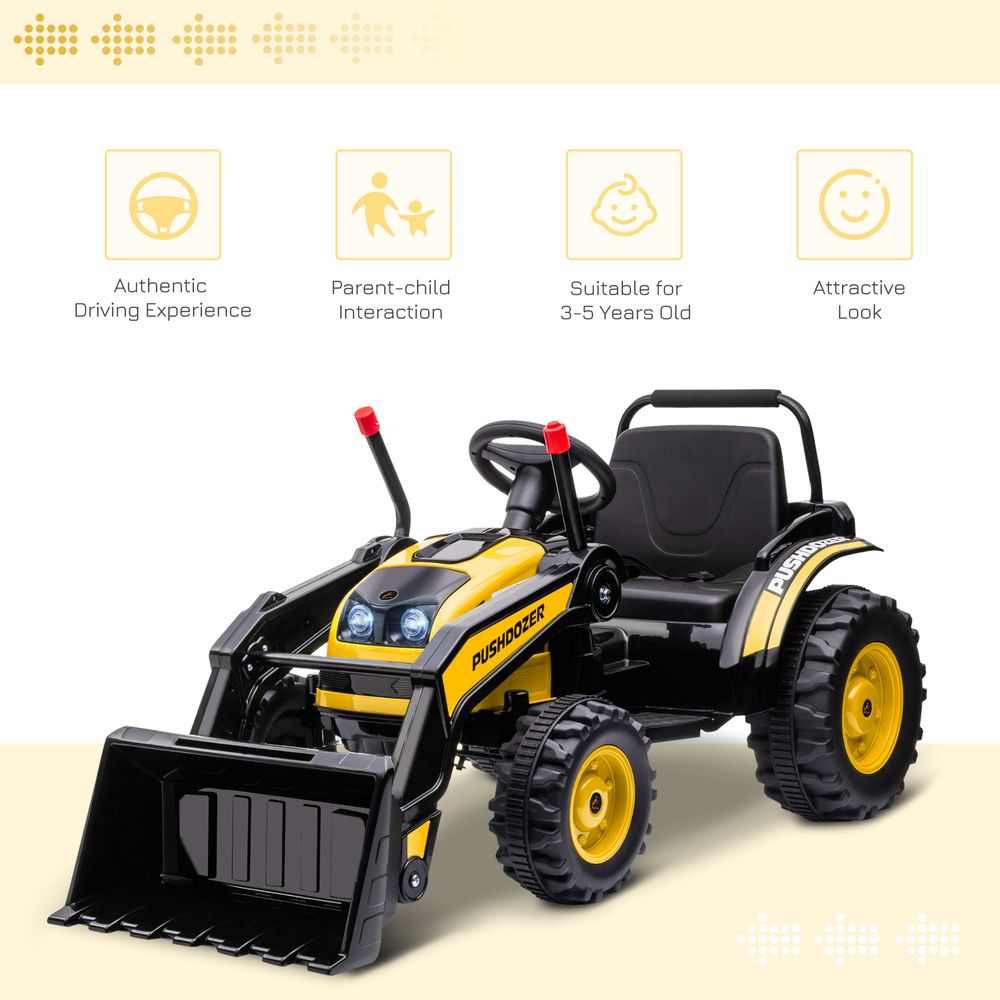 Kids Digger Ride On Excavator 6V Battery Tractor Music Headlight Yellow - anydaydirect