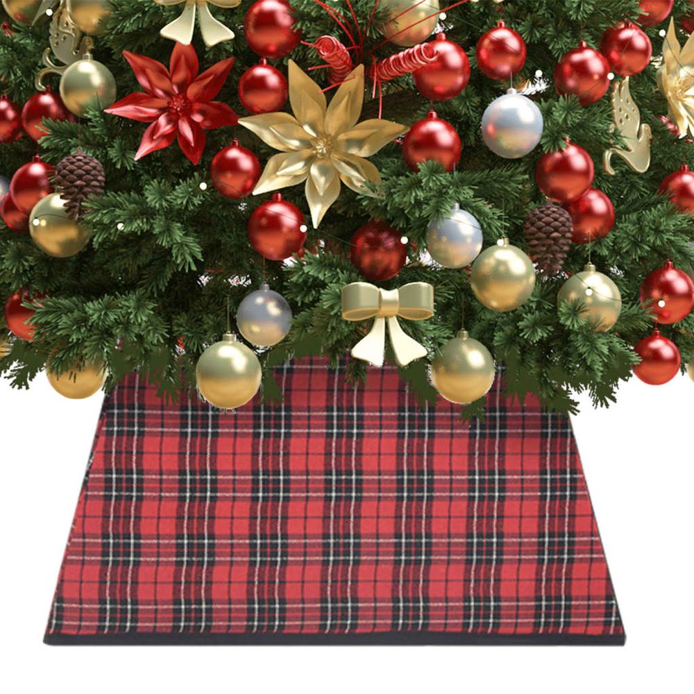 Christmas Tree Skirt Red and Black 48x48x25 cm - anydaydirect