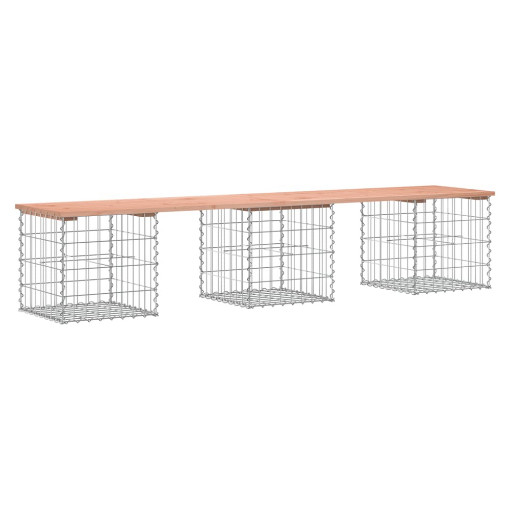 vidaXL Garden Bench Gabion Design 203x44x42 cm Solid Wood Douglas - anydaydirect