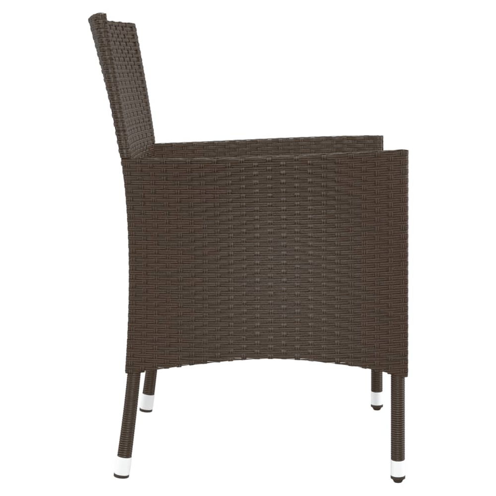 vidaXL Garden Chairs with Cushions 4 pcs Brown Poly Rattan - anydaydirect