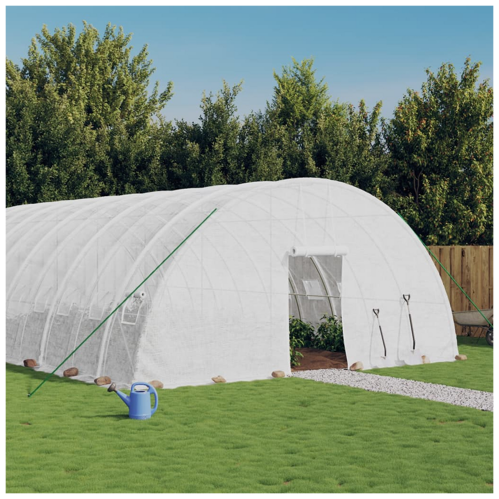 vidaXL Greenhouse with Steel Frame White 36 m² 6x6x2.85 m - anydaydirect