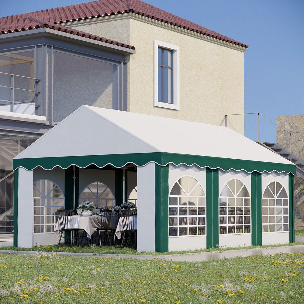 6 x 4m Marquee Gazebo, Party Tent with Double Doors for Wedding and Events - anydaydirect