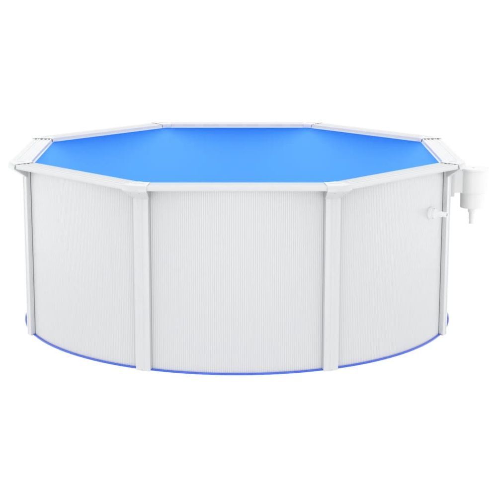 Swimming Pool with Steel Wall 300x120 cm White - anydaydirect