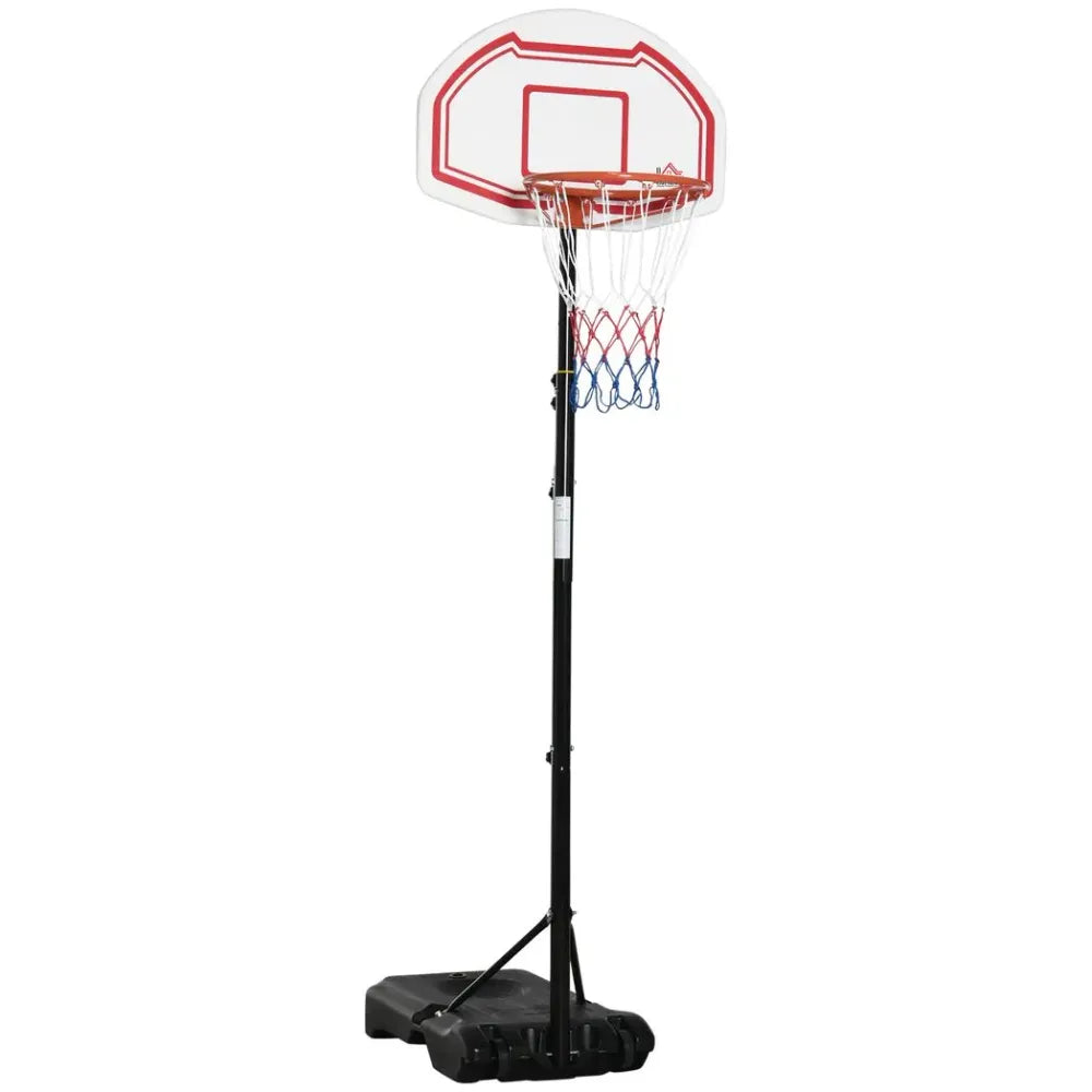 Outdoor Adjustable Basketball Hoop Stand w/ Wheels, Stable Base 258-314cm - anydaydirect