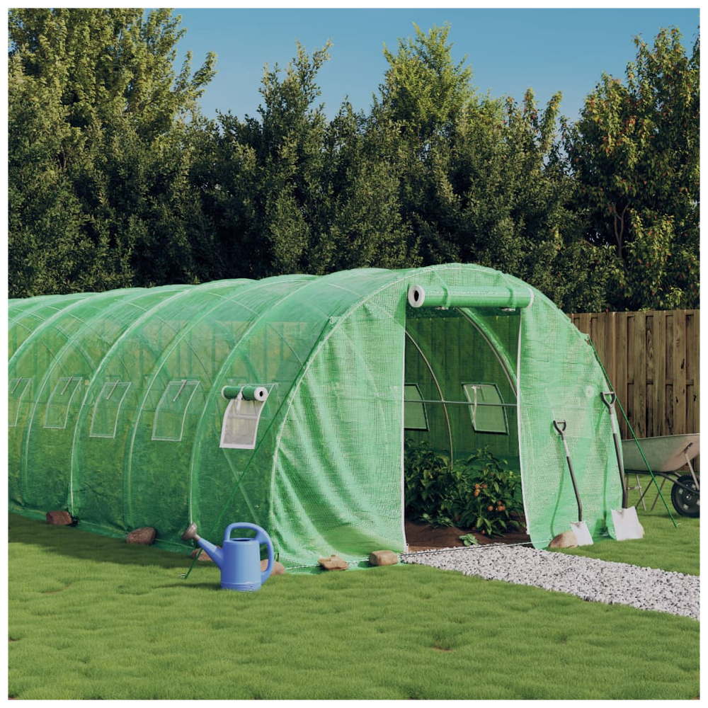 vidaXL Greenhouse with Steel Frame Green 30 m² 10x3x2 m - anydaydirect