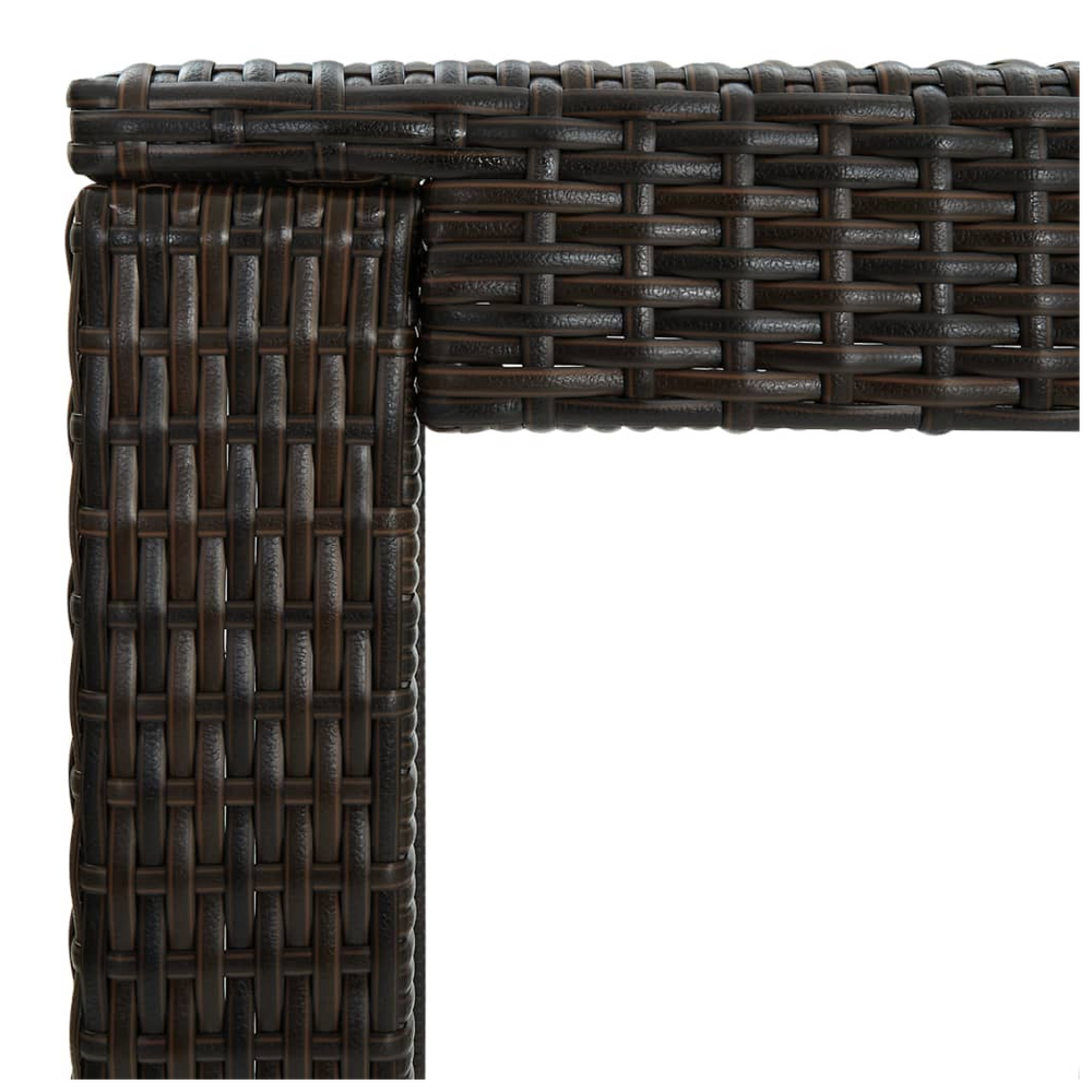 Garden Bar Table Brown 60.5x60.5x110.5 cm Poly Rattan - anydaydirect