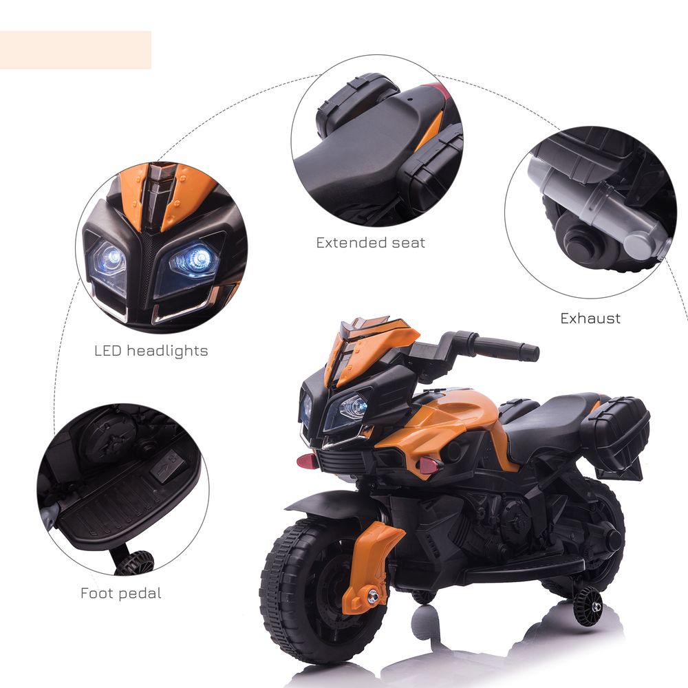 Kids 6V Electric Motorcycle Ride-On Toy Battery 18 - 48 months Orange - anydaydirect