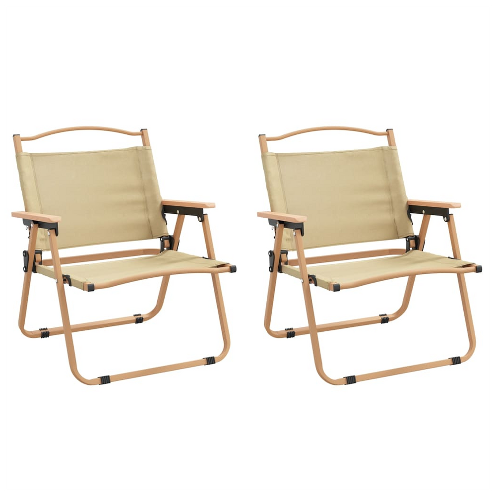 Camping Chairs 2 pcs Beige 54x43x59cm Oxford Fabric - anydaydirect