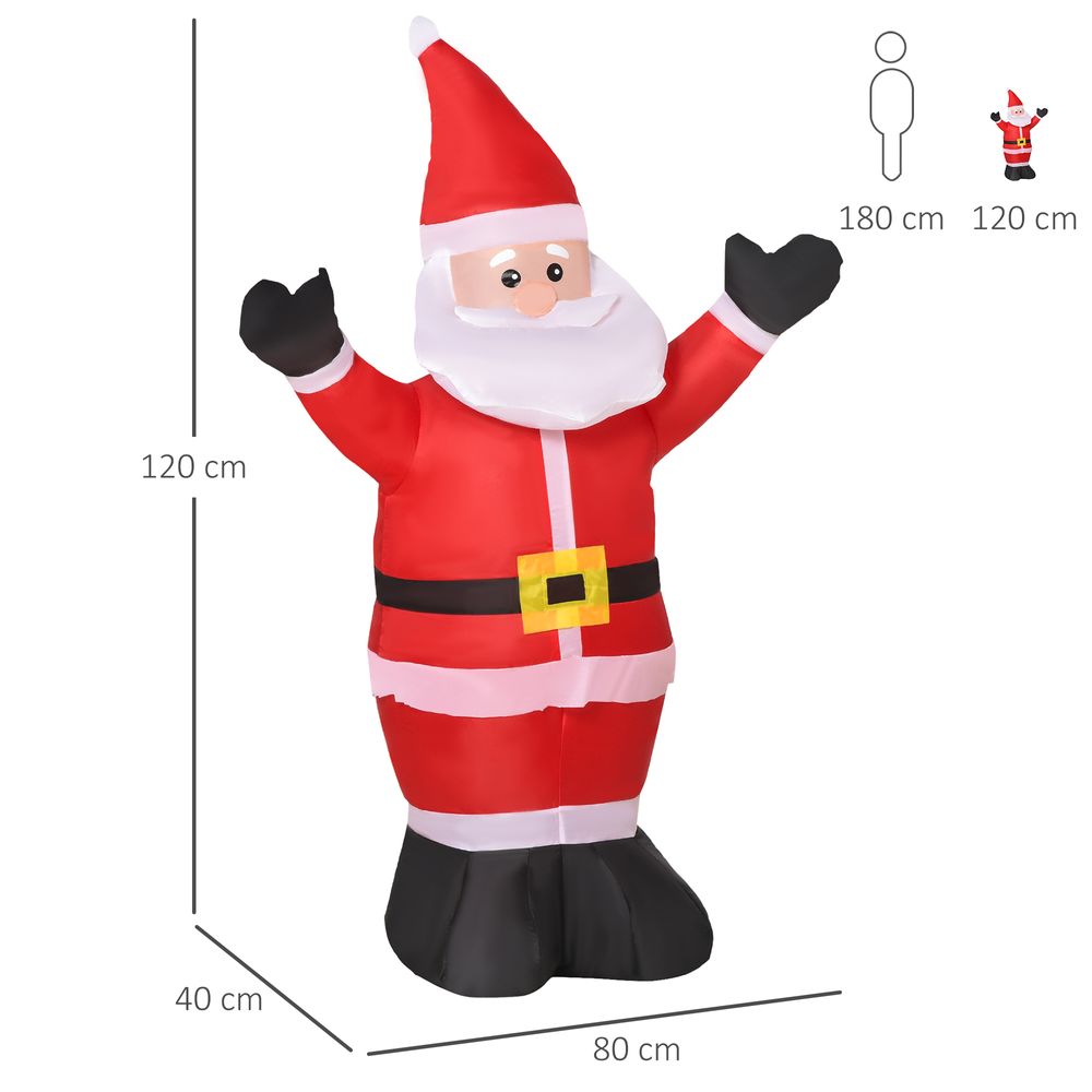 4ft Inflatable Christmas Santa Claus Xmas Deco 1 LED Air Blown Yard Outdoor - anydaydirect