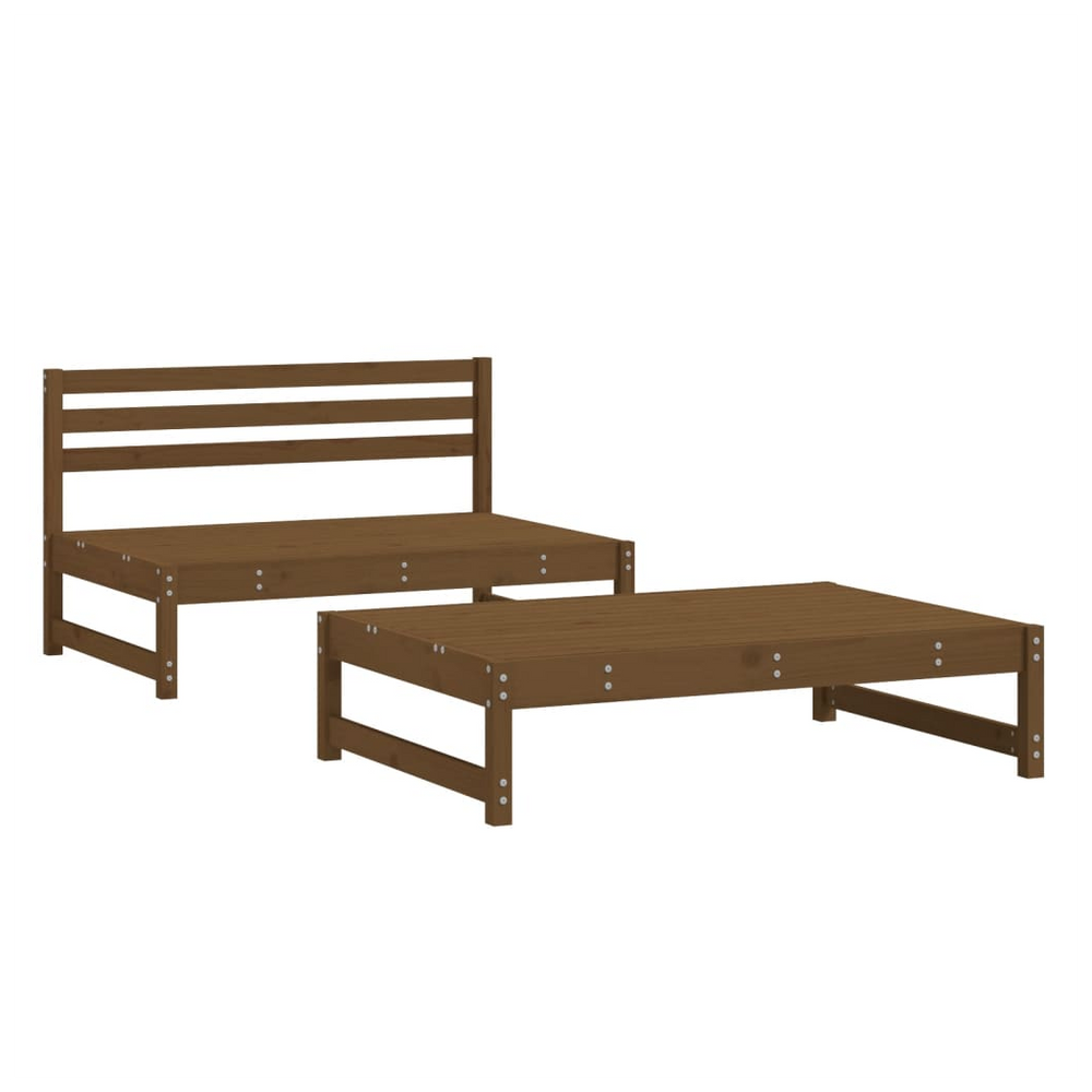 vidaXL 2 Piece Garden Lounge Set Honey Brown Solid Wood Pine - anydaydirect