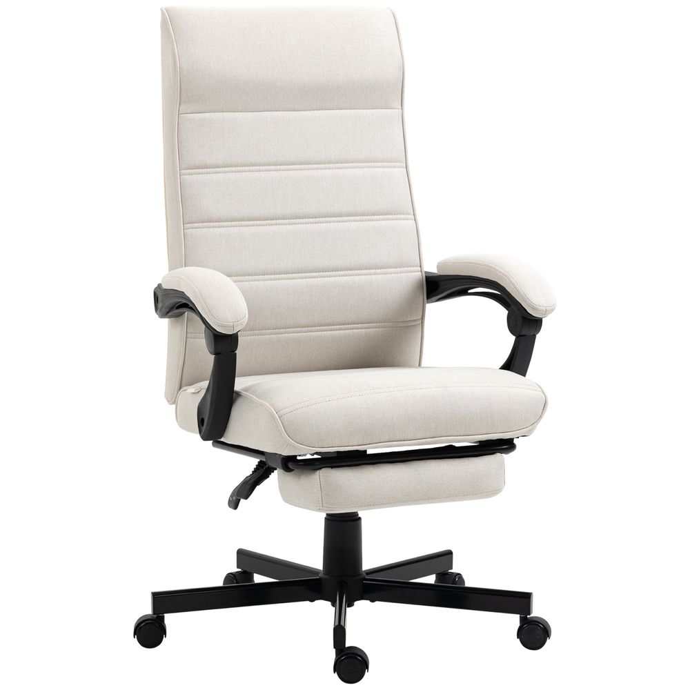 Home Office Chair High-Back Reclining Chair for Bedroom Study Living Room White - anydaydirect