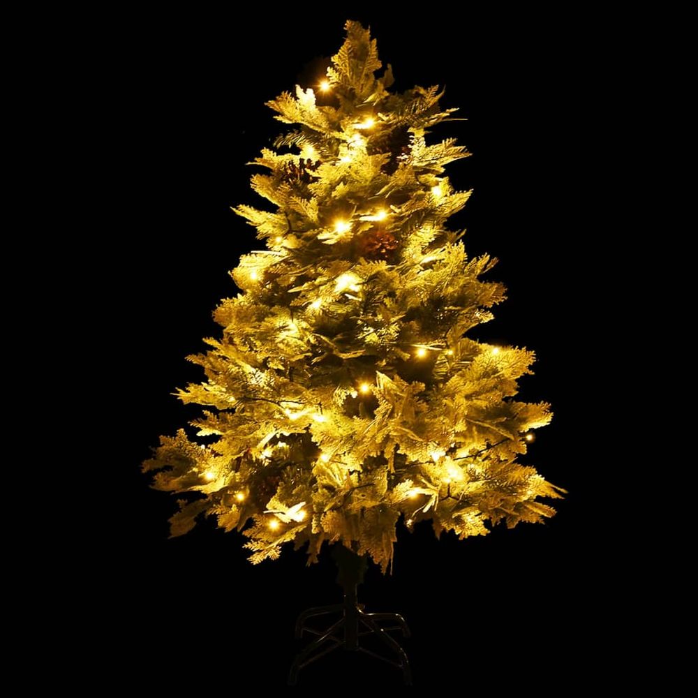 Christmas Tree with LEDs&Pine Cones Green 120 cm PVC&PE - anydaydirect