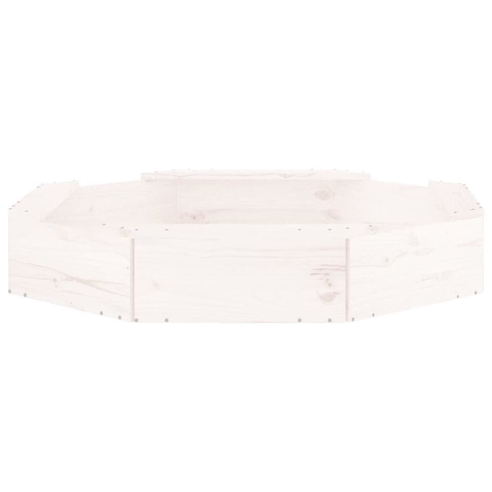 vidaXL Sandbox with Seats White Octagon Solid Wood Pine - anydaydirect