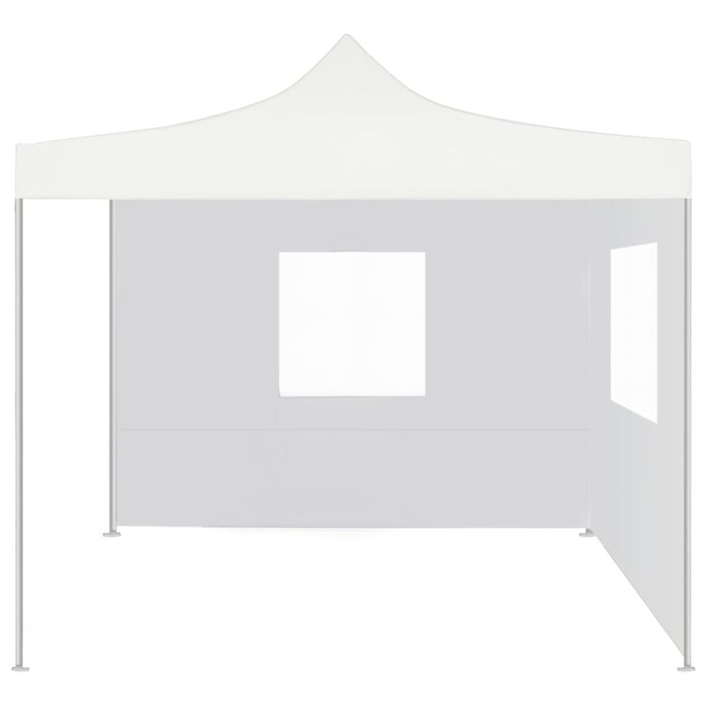 Professional Folding Party Tent with 2 Sidewalls 3x3 m Steel White - anydaydirect
