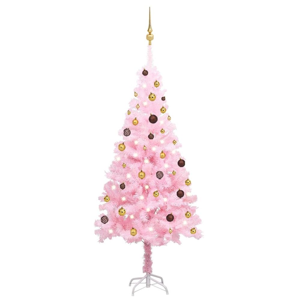 Artificial Christmas Tree with LEDs&Ball Set 120 cm  to 240cm PVC - anydaydirect