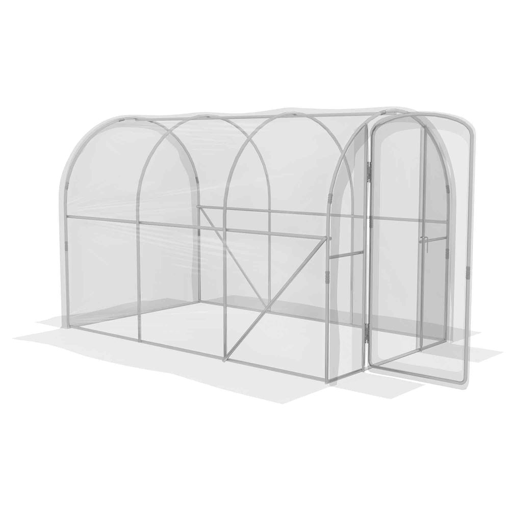 Outsunny 3 x 2 x 2m Polytunnel Greenhouse with Door, Galvanised Steel Frame - anydaydirect