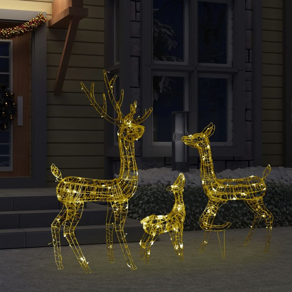 Acrylic Reindeer Family Christmas Decoration 300 LED Warm White - anydaydirect