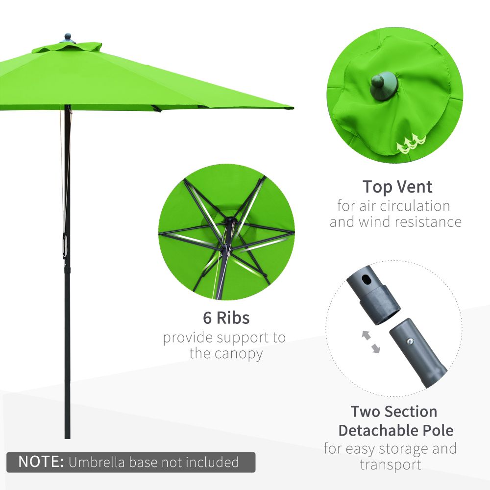 2.8m Patio Sun Umbrella Parasol Outdoor Green BASE NOT INCLUDED - anydaydirect