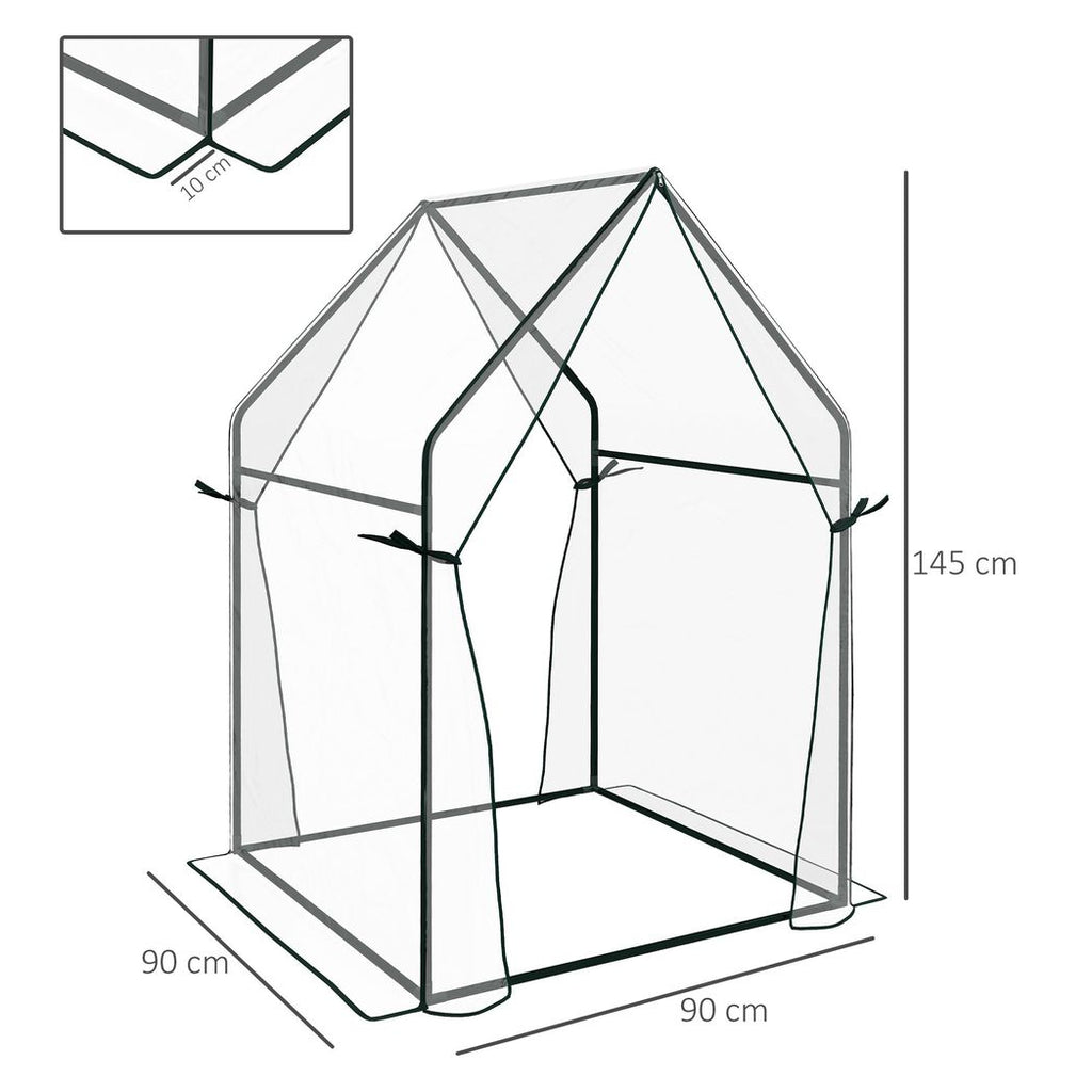 Outsunny Tomato Greenhouse with 2 Zipped Doors, Outdoor Green House, Clear - anydaydirect