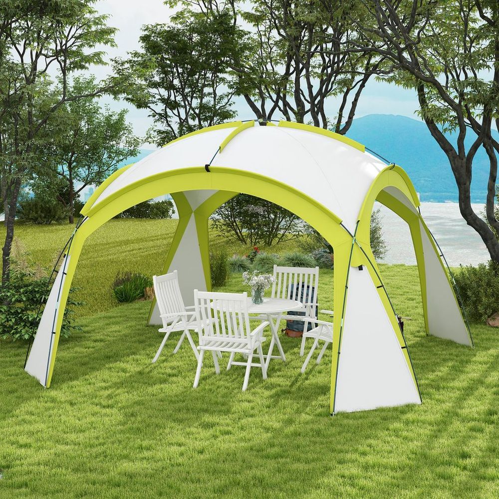 Outsunny Outdoor Gazebo Event Shelter Party Tent for Garden Green - anydaydirect