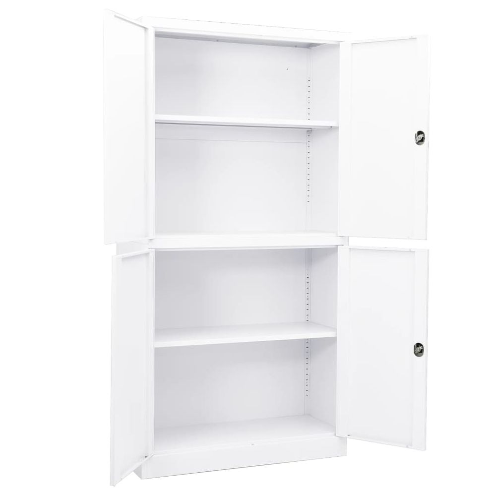 Office Cabinet White 90x40x180 cm Steel - anydaydirect